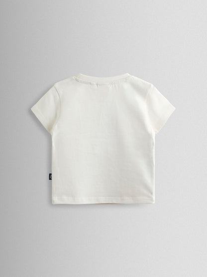 JoJo Maman Bébé Cream Surfari Scene Scene Appliqué T-Shirt image 3