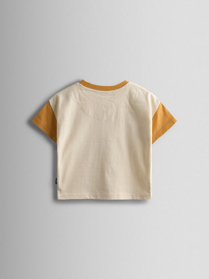 JoJo Maman Bébé Cream & Orange Roarsome Lion 2-Pack Surf Applique & Printed T-Shirts image 4