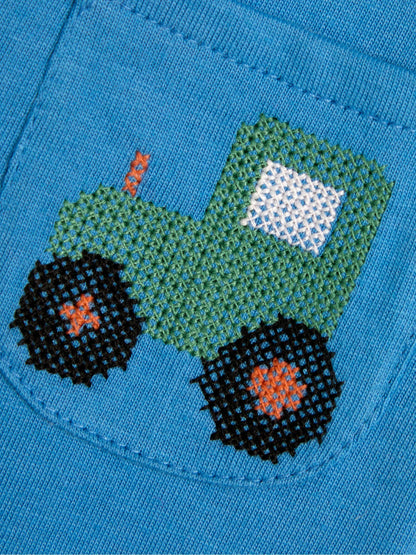 Dsiney Kidz - JoJo Maman Bébé Blue Tractor 2-Piece T-Shirt & Shorts Set image 6