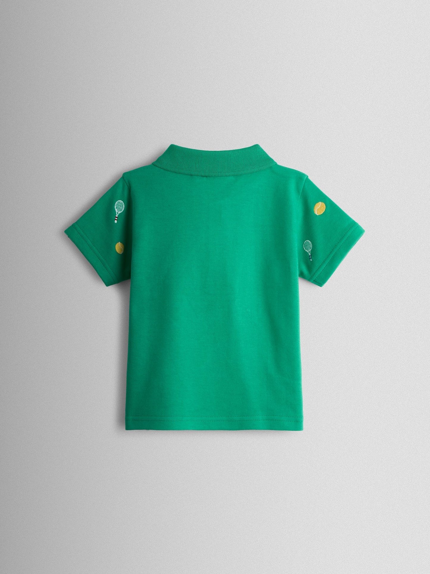 JoJo Maman Bébé Green Tennis Embroidered Polo Shirt image 2