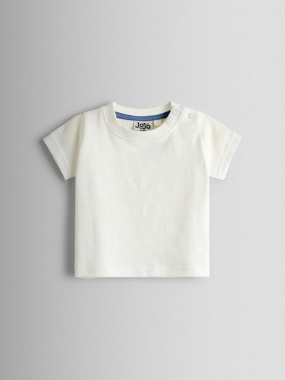 JoJo Maman Bébé Blue Marl Dino 2-Piece Appliqué Dungaree & T-Shirt Set image 2
