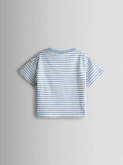 JoJo Maman Bébé Blue Capybara Character Appliqué T-Shirt image 2