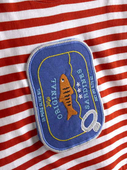 JoJo Maman Bébé Red Sardine Stripe Appliqué T-Shirt image 5