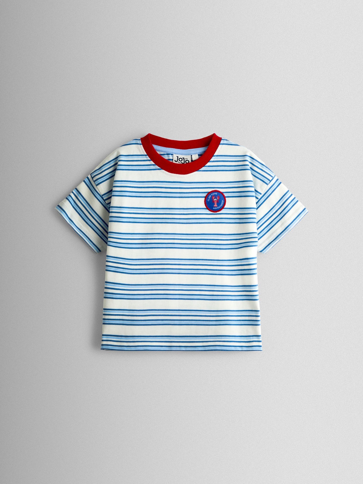 JoJo Maman Bébé Blue Stripe Lobster Applique T-Shirt image 2