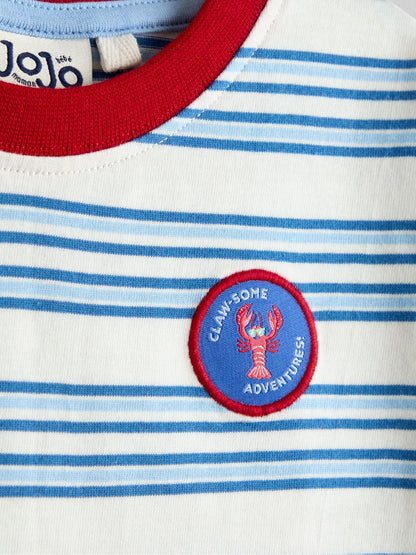 JoJo Maman Bébé Blue Stripe Lobster Applique T-Shirt image 4