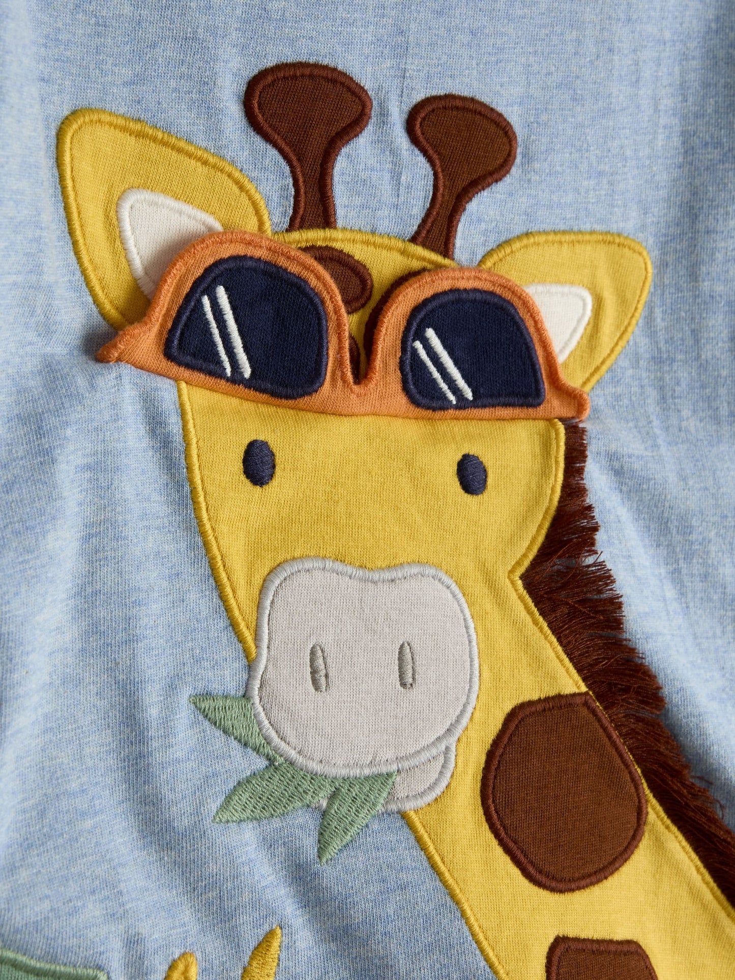 JoJo Maman Bébé Blue Giraffe Appliqué T-Shirt & Shorts Set 2 Piece image 6