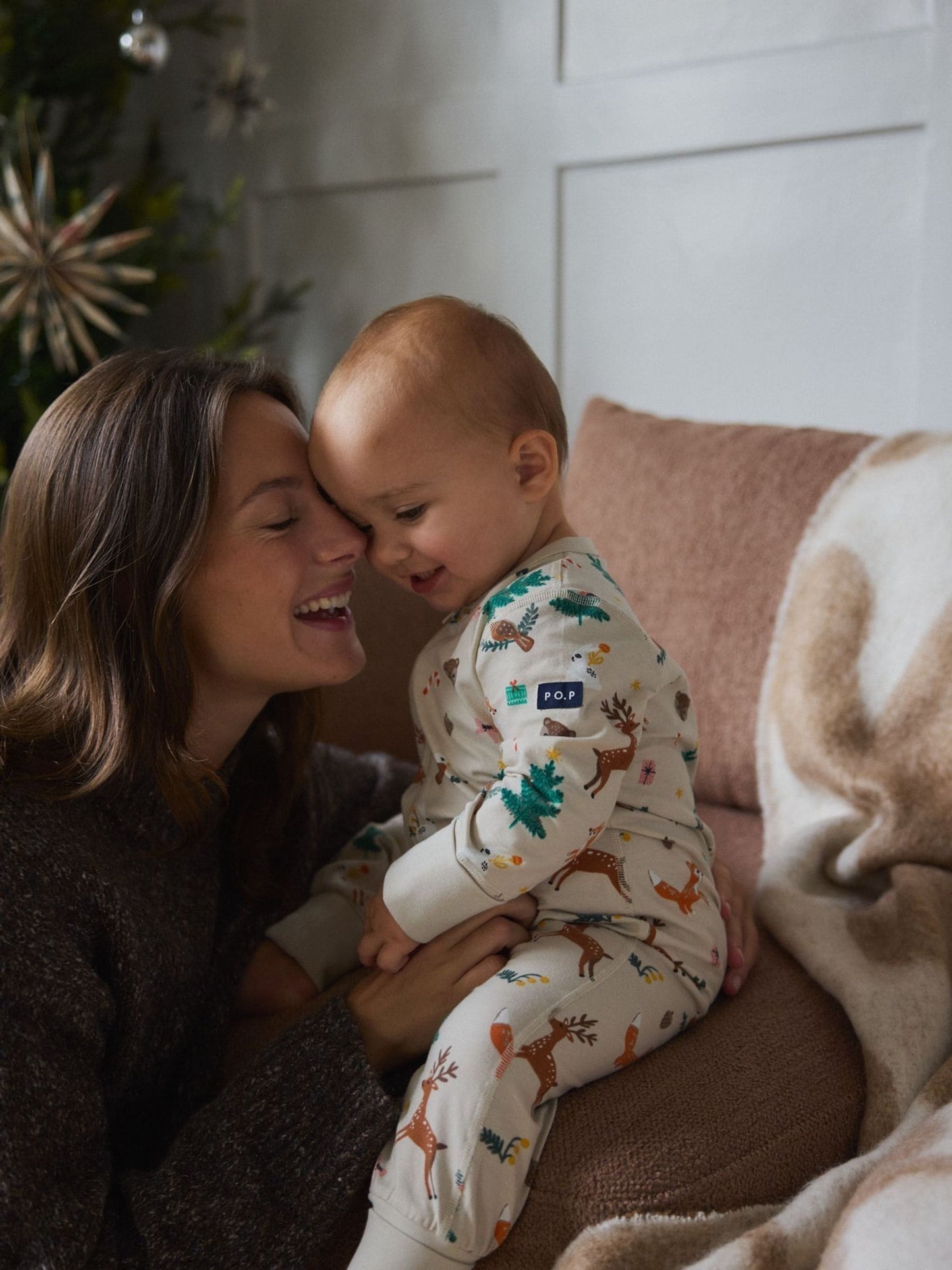 Polarn O. Pyret Natural Nude Printed Sleepsuit image 1