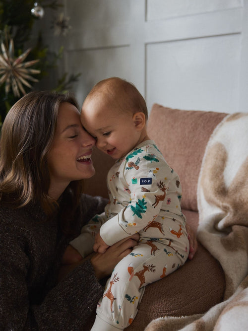 Polarn O. Pyret Natural Nude Printed Sleepsuit image 1