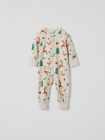 Polarn O. Pyret Natural Nude Printed Sleepsuit image 3