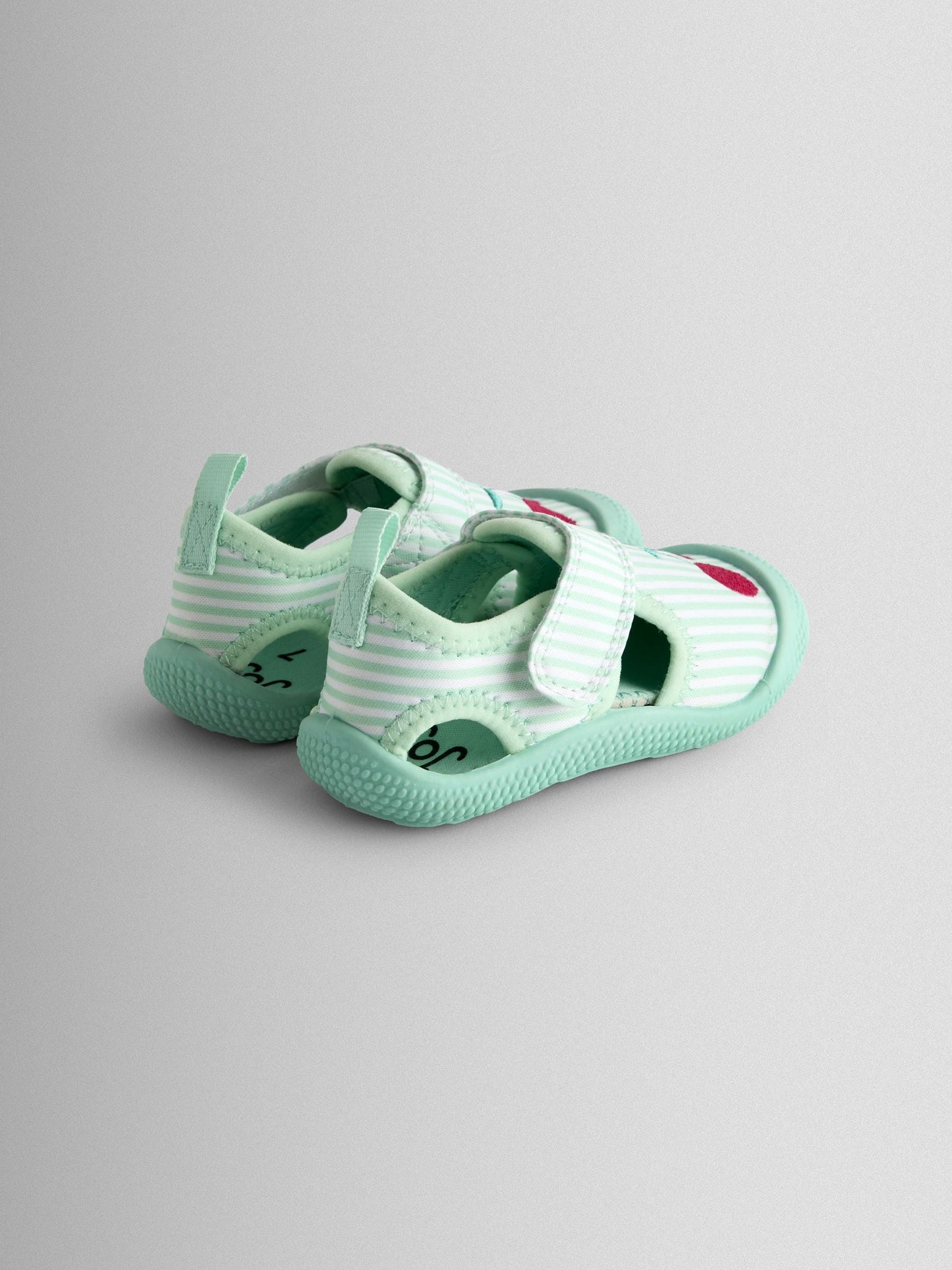 JoJo Maman Bébé Green Cherry Stripe Swim Sandals image 2