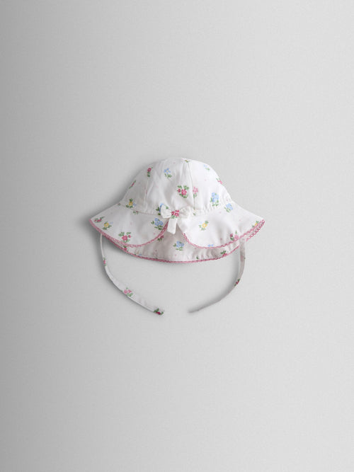 JoJo Maman Bébé White Floral Sun Hat image 1