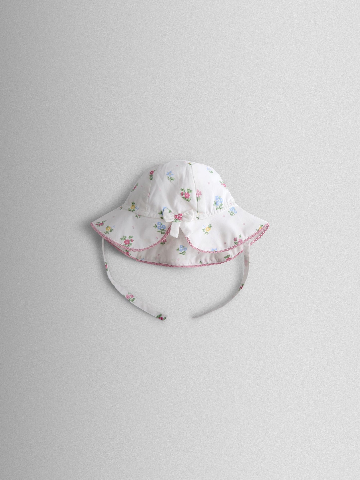 JoJo Maman Bébé White Floral Sun Hat image 1