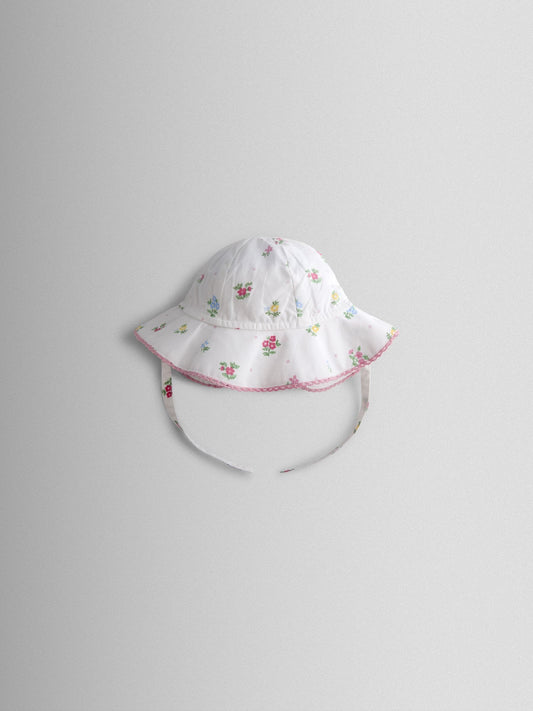 JoJo Maman Bébé White Floral Sun Hat image 2