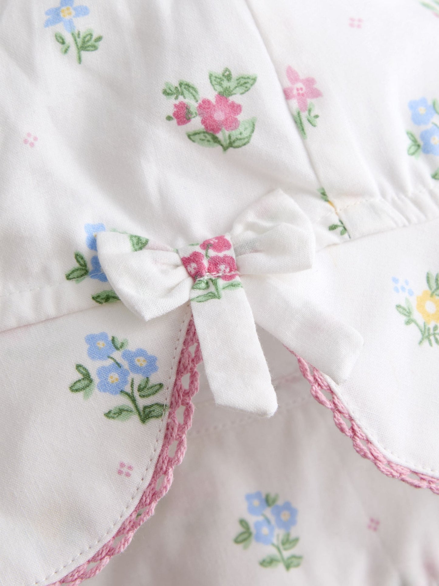 JoJo Maman Bébé White Floral Sun Hat image 3