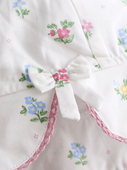 JoJo Maman Bébé White Floral Sun Hat image 3