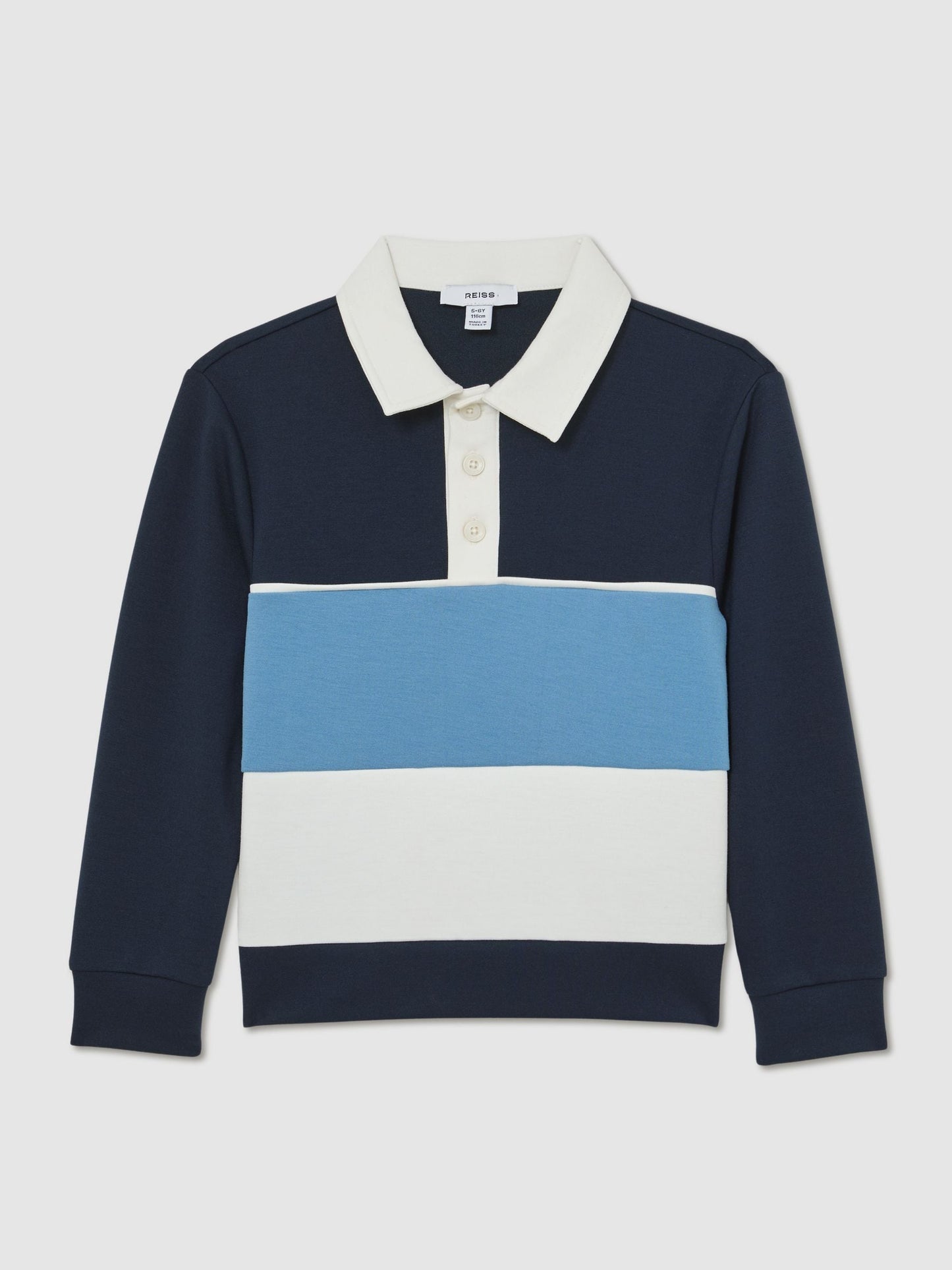 Dsiney Kidz - Reiss Navy Caspian 3-9 yrs Colour-Block Long-Sleeve Polo Shirt image 2