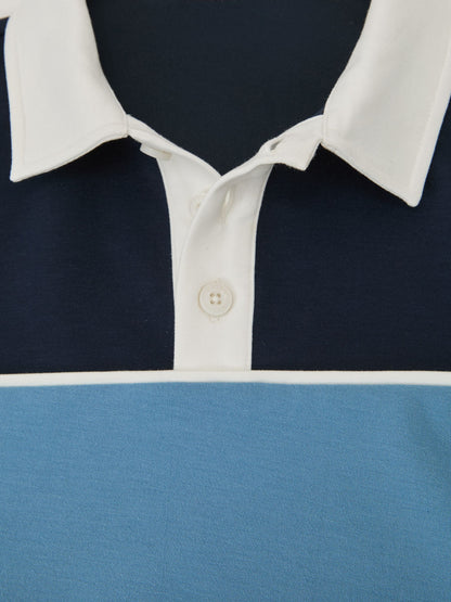 Dsiney Kidz - Reiss Navy Caspian 3-9 yrs Colour-Block Long-Sleeve Polo Shirt image 6