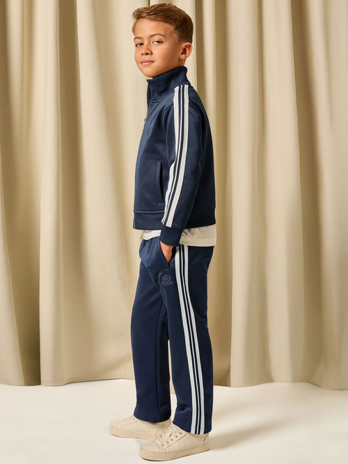 Reiss Navy Blue Foster 3-9 yrs Monogram Side-Stripe Joggers image 1