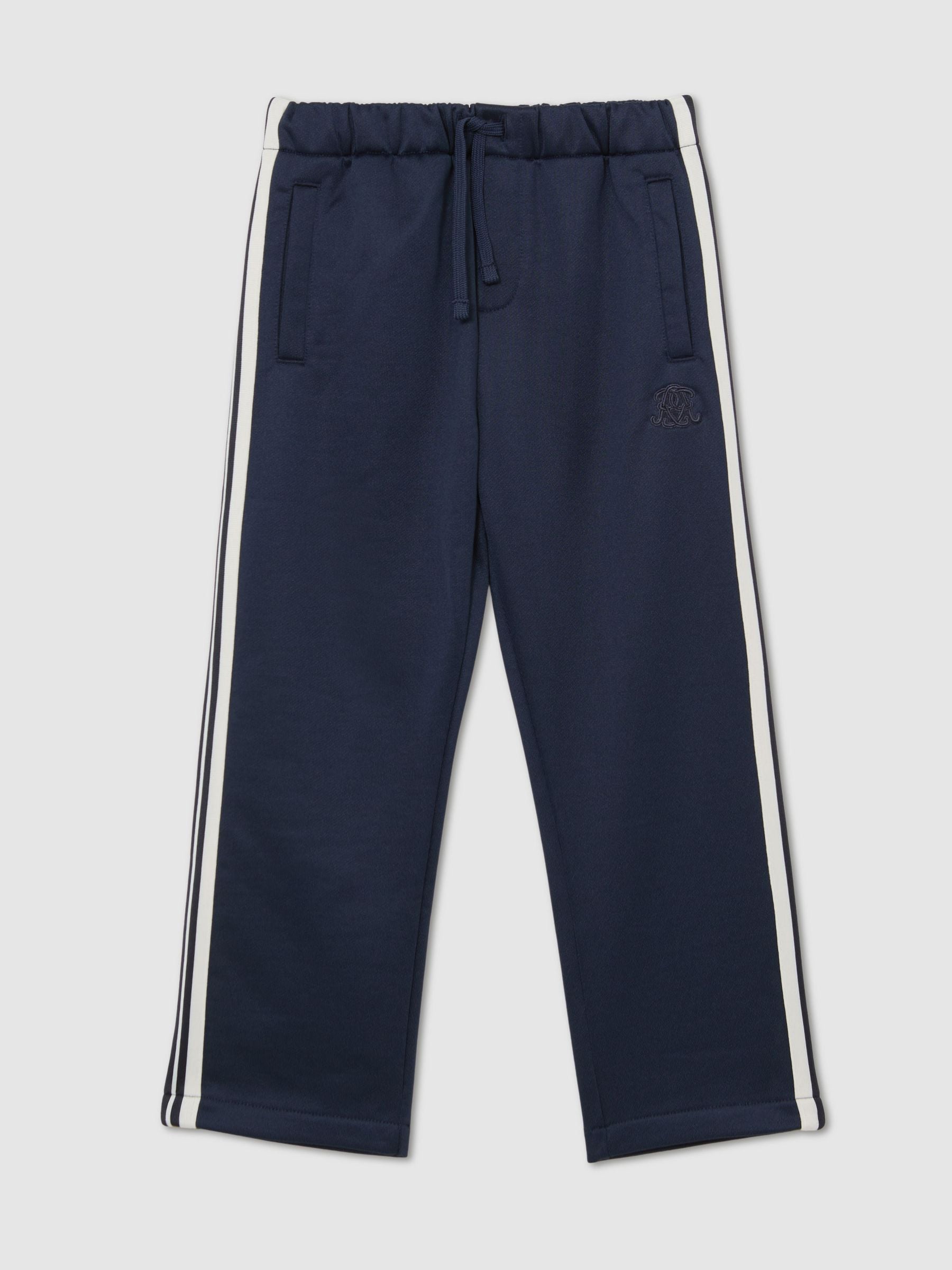 Reiss Navy Blue Foster 3-9 yrs Monogram Side-Stripe Joggers image 2