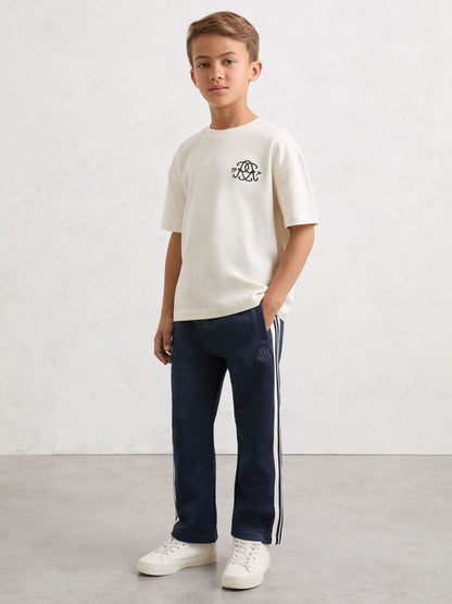 Reiss Navy Blue Foster 3-9 yrs Monogram Side-Stripe Joggers image 5