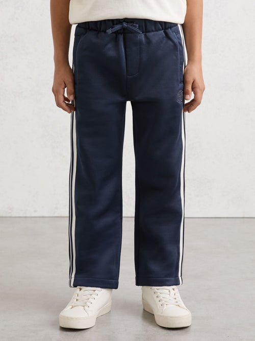 Reiss Navy Blue Foster 9-13 yrs Monogram Side-Stripe Joggers image 1
