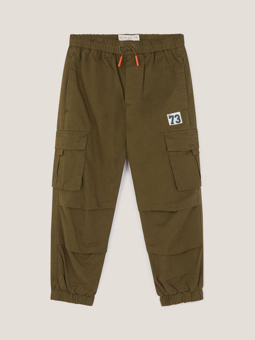 Monsoon Green Plain Cargo Trousers image 1