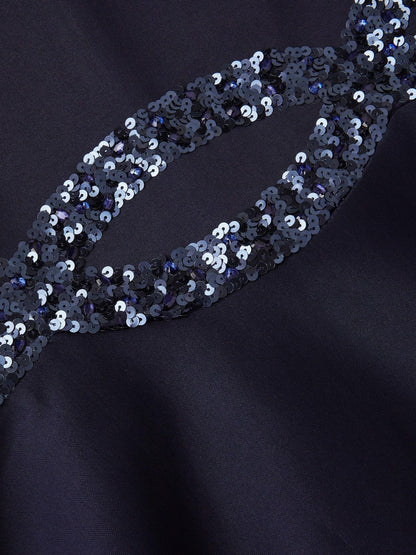 Monsoon Blue Sleeveless Sequin Prom Dress image 4