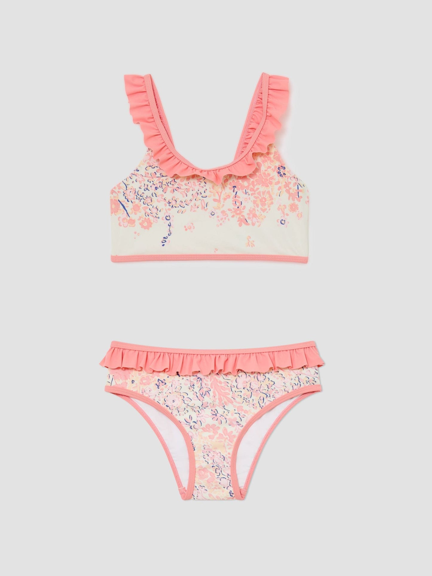 Reiss Pink Zaria 9-13 yrs Printed Ruffle Bikini Set image 2