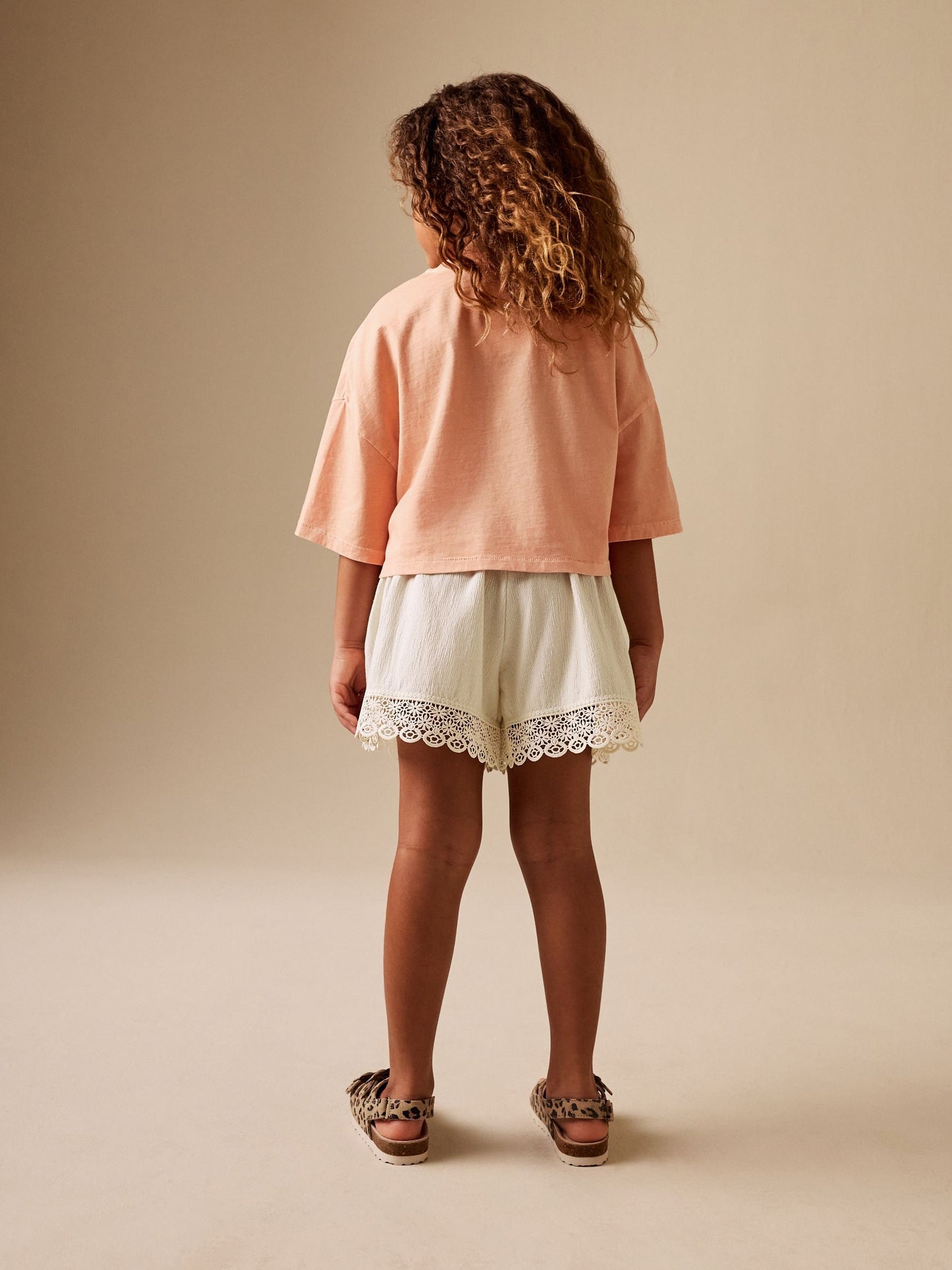 Dsiney Kidz - Orange/Cream Butterfly T-Shirt and Textured Shorts Set (3-16yrs) image 3