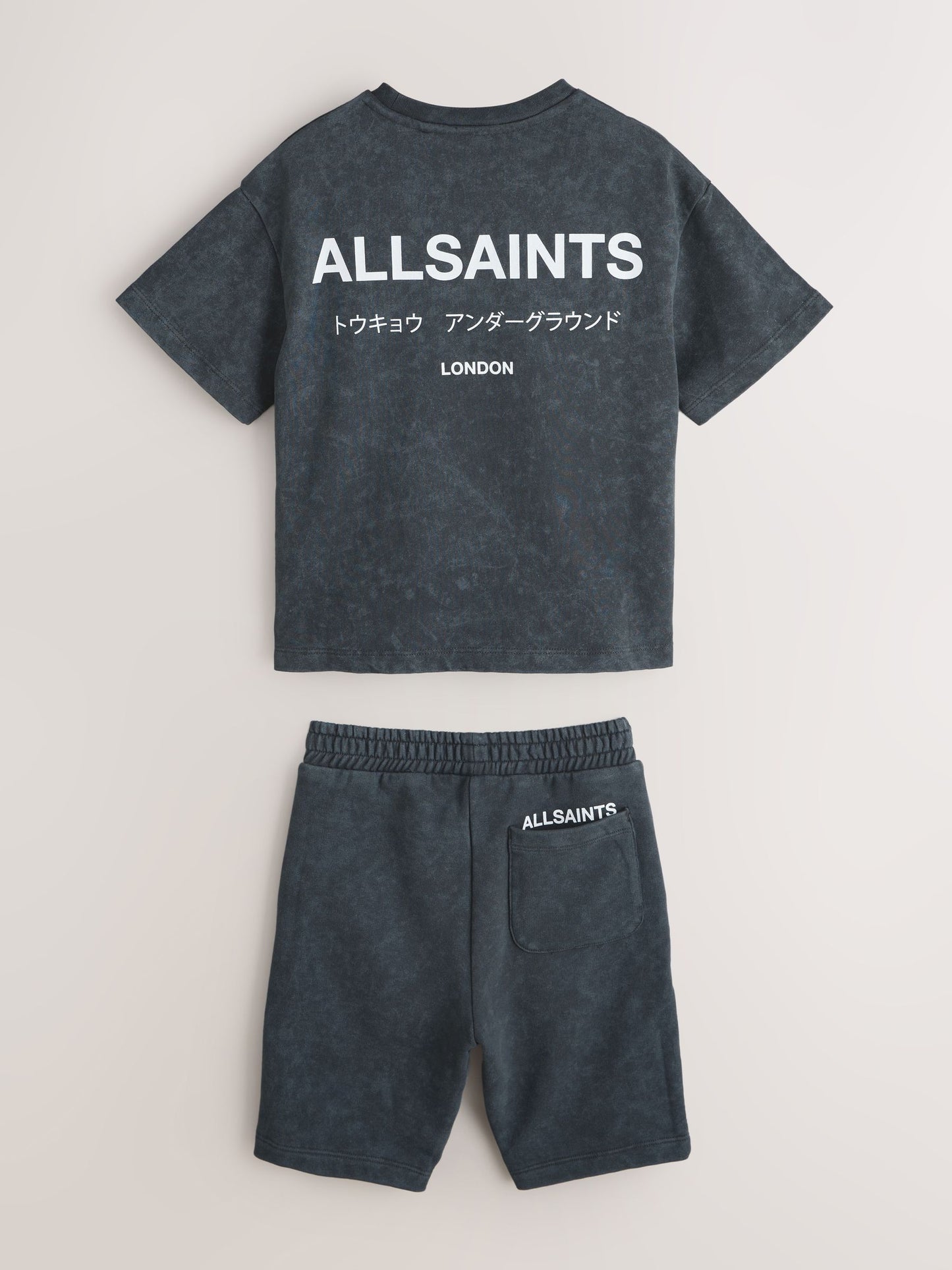 Dsiney Kidz - smALLSAINTS Washed Charcoal Grey Underground T-Shirt and Sweat Shorts Set image 12