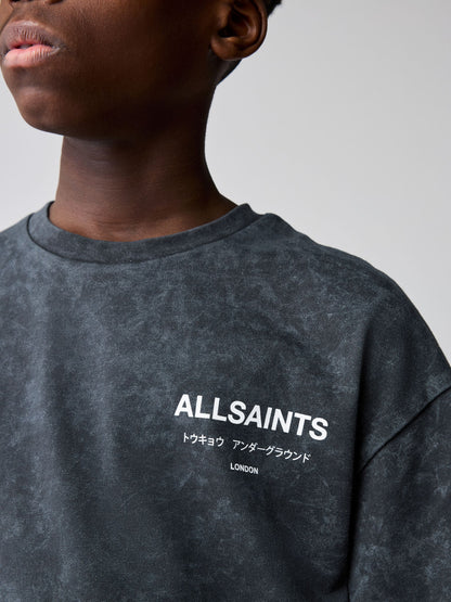 Dsiney Kidz - smALLSAINTS Washed Charcoal Grey Underground T-Shirt and Sweat Shorts Set image 8