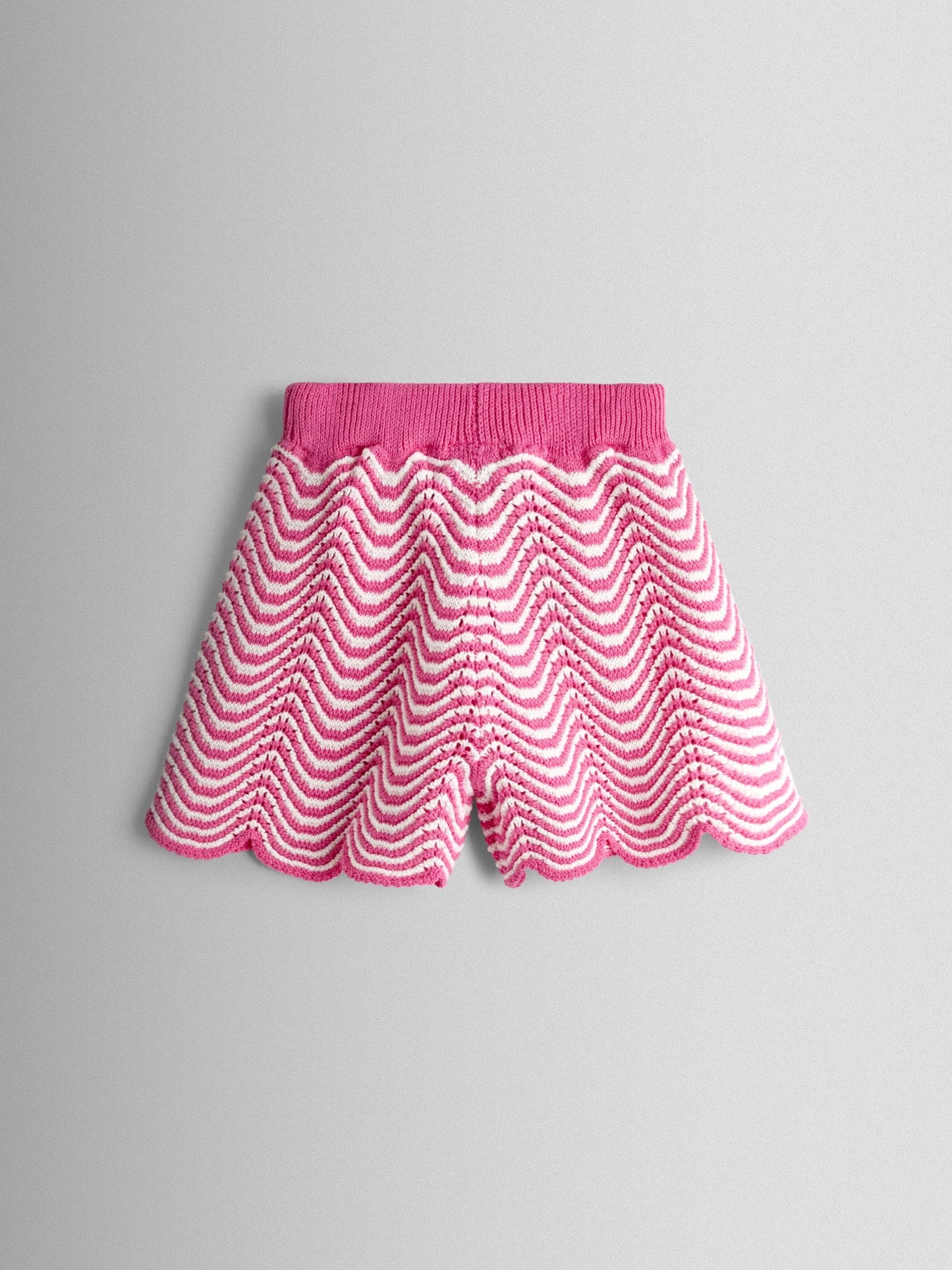 JoJo Maman Bébé Pink Chevron Crochet Top & Short Set image 6