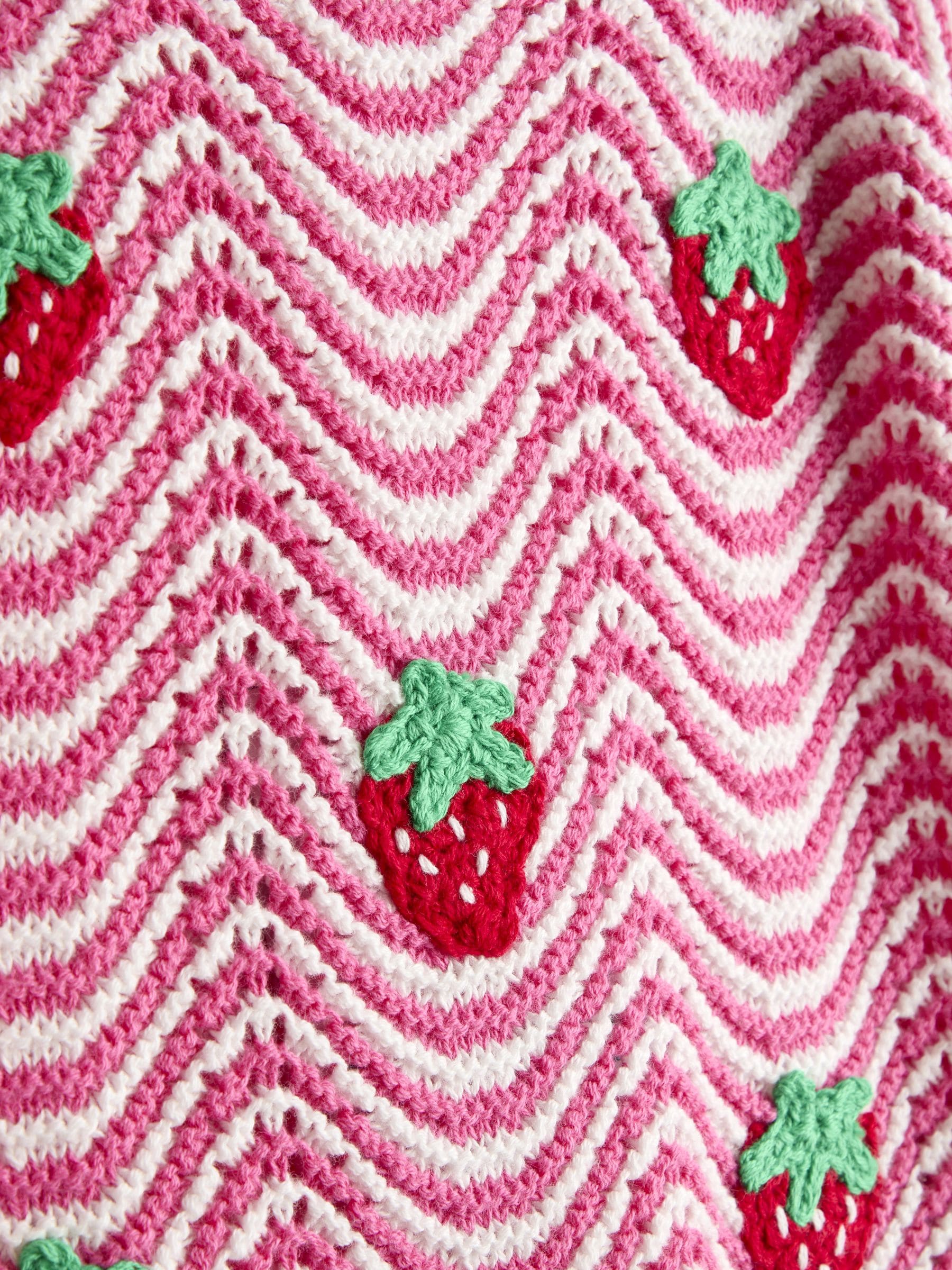 JoJo Maman Bébé Pink Chevron Crochet Top & Short Set image 7