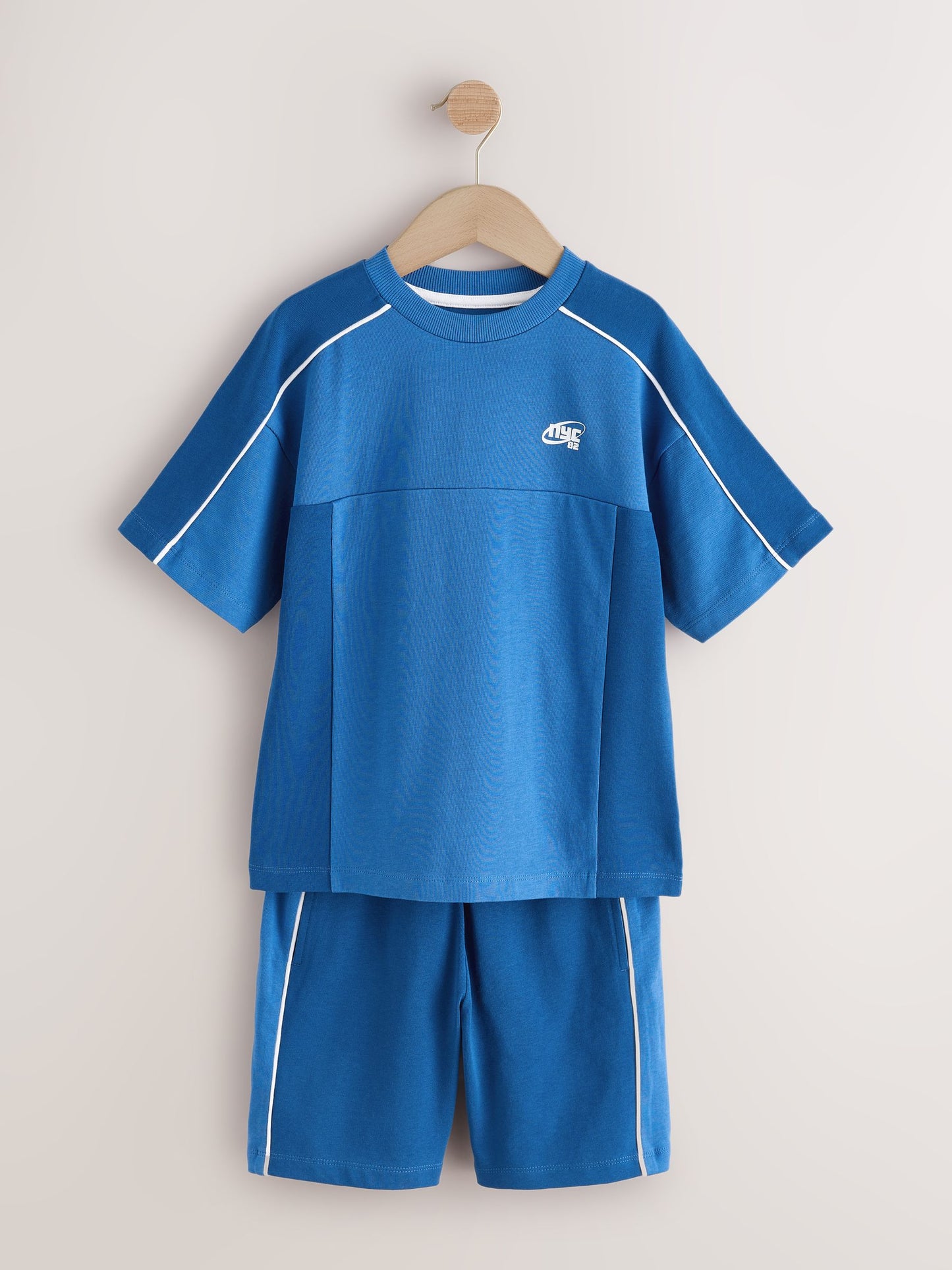 Dsiney Kidz - Blue Colourblock Short Sleeve T-Shirt and Shorts Set (3-16yrs) image 5