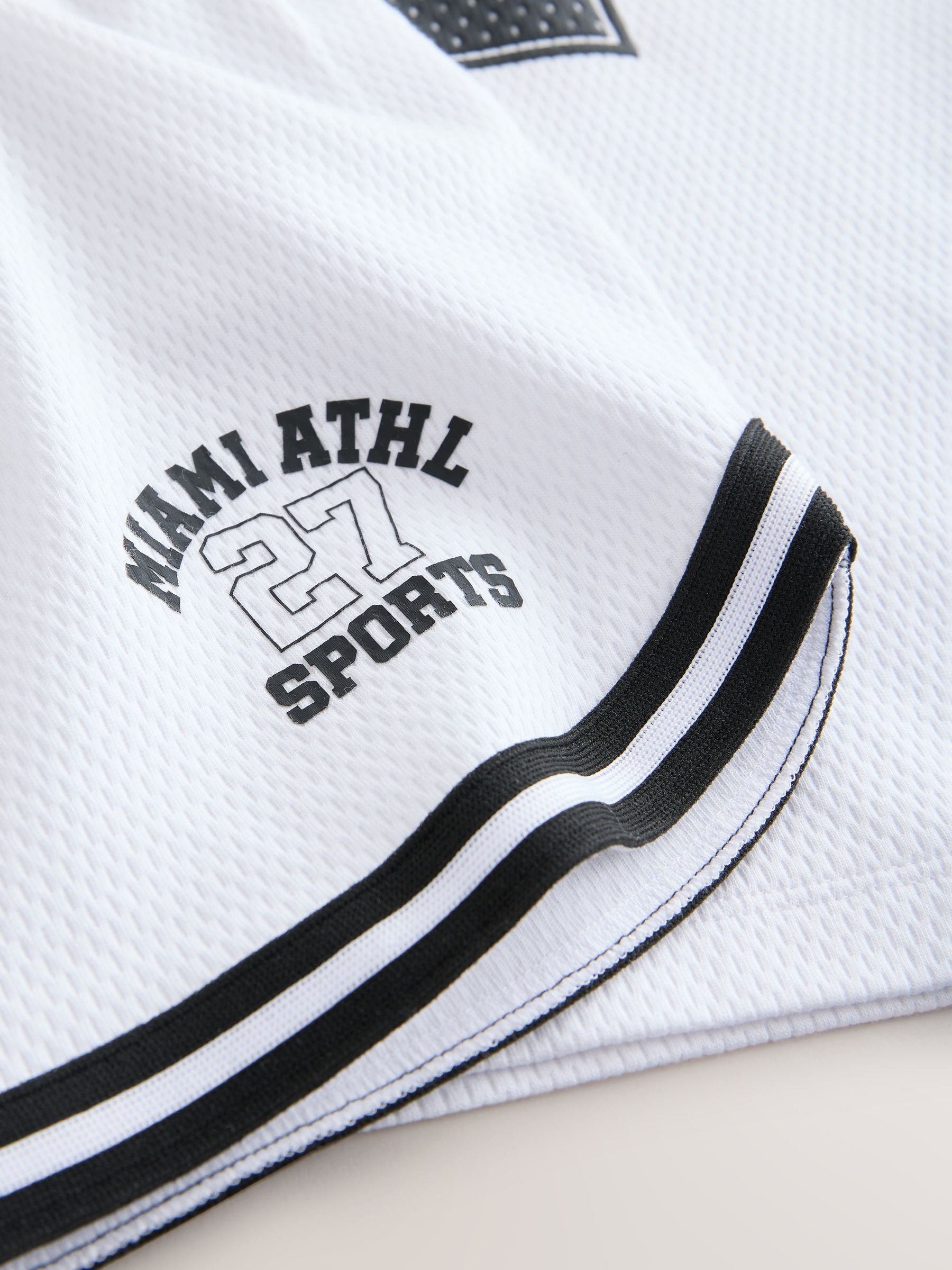 White Varsity T-Shirt and Shorts Set (3-16yrs) image 3
