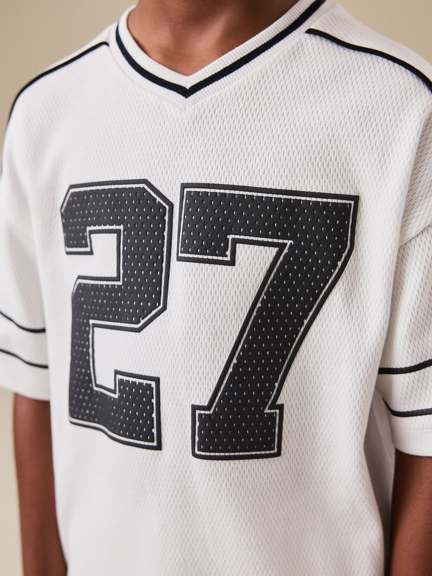 White Varsity T-Shirt and Shorts Set (3-16yrs) image 7