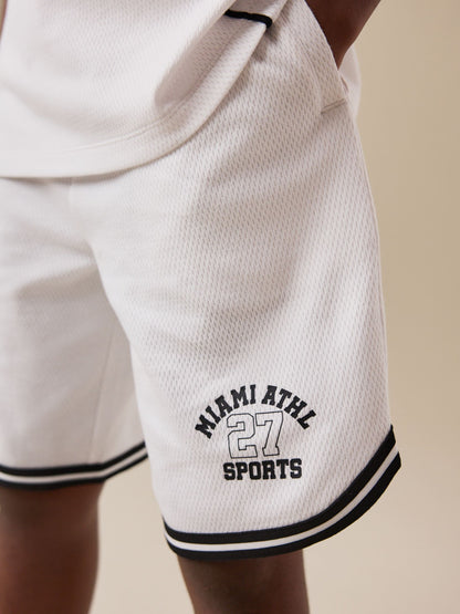 White Varsity T-Shirt and Shorts Set (3-16yrs) image 8