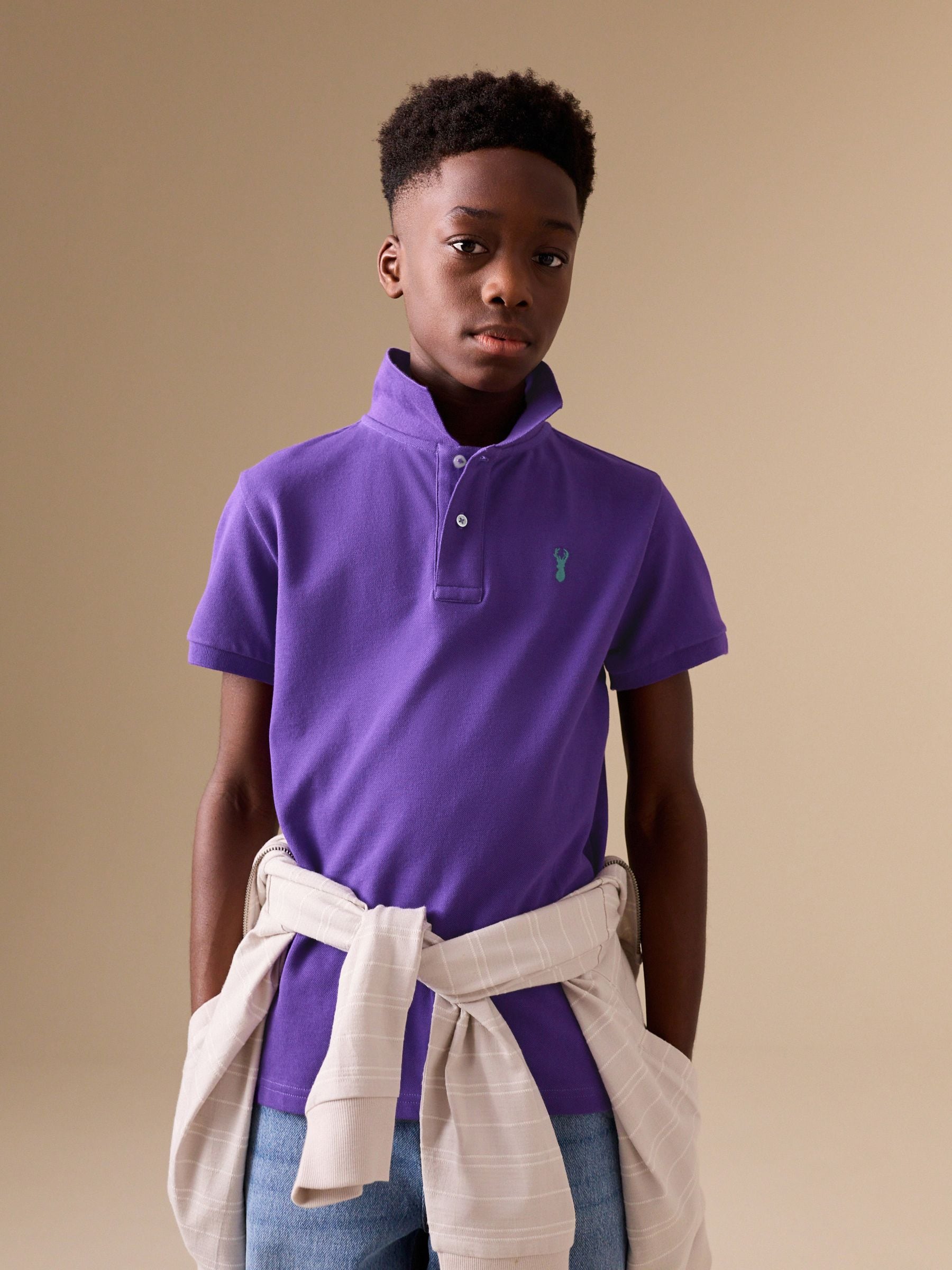 Dsiney Kidz - Stag Purple Short Sleeve Polo Shirt (3-16yrs) image 1