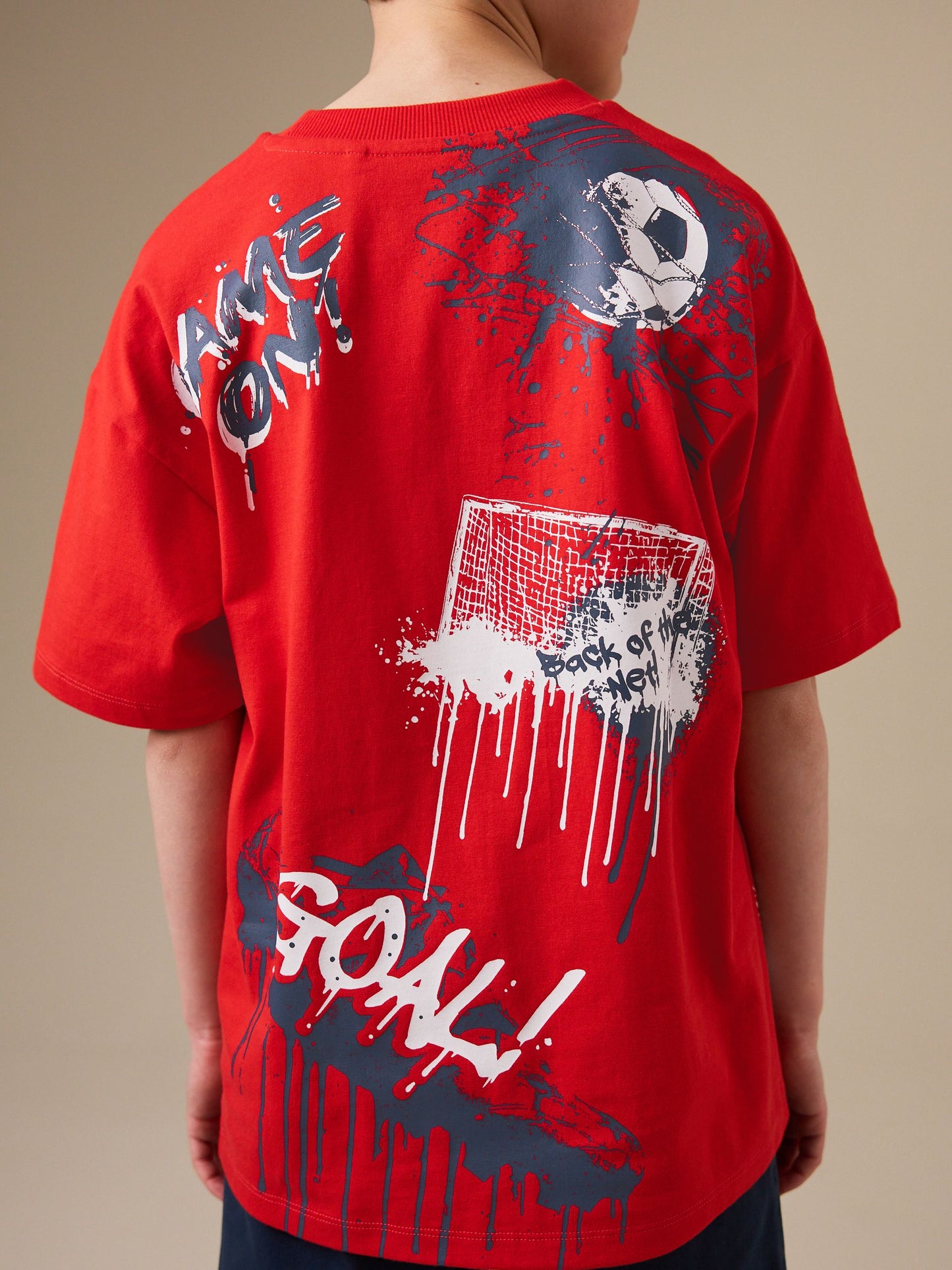Dsiney Kidz - Red England Short Sleeve Graphic Football T-Shirt (3-16yrs) image 3