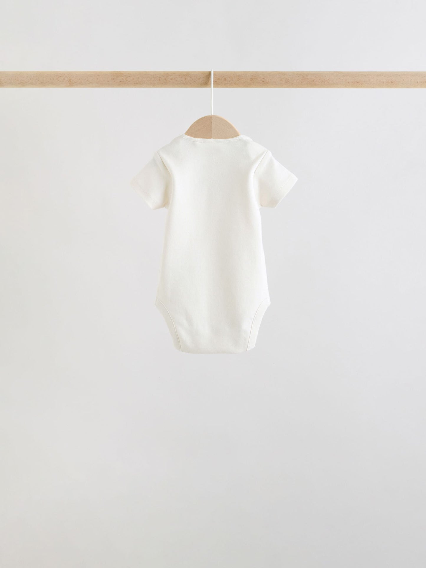 Ecru White Short Sleeve Baby Bodysuits 5 Pack image 5
