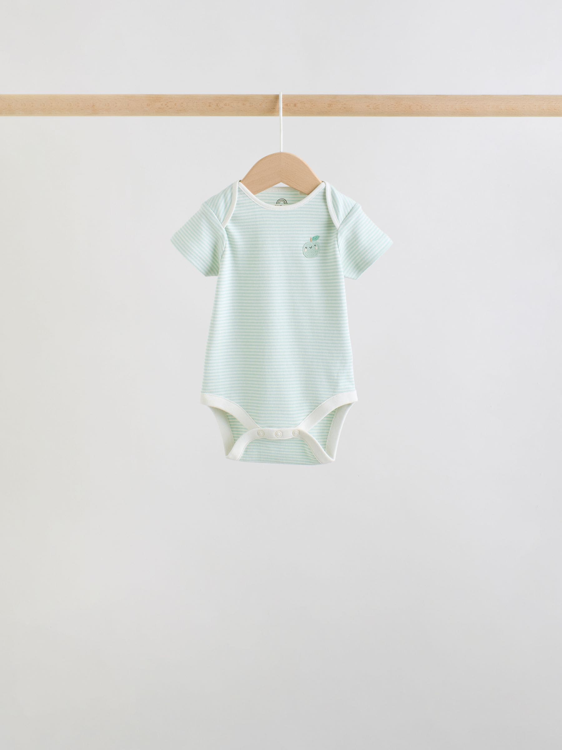 Ecru White Short Sleeve Baby Bodysuits 5 Pack image 8