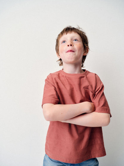 Dsiney Kidz - The Set 3 Pack Textured Jersey Oversized Short Sleeve T-Shirts Brown/Cream/Rust image 3