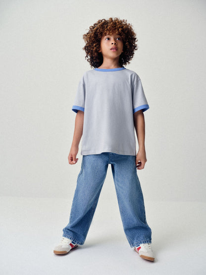 Dsiney Kidz - The Set 3 Pack Oversized Short Sleeve Contrast Trim T-Shirts Blue/Navy/Cobalt/White image 3