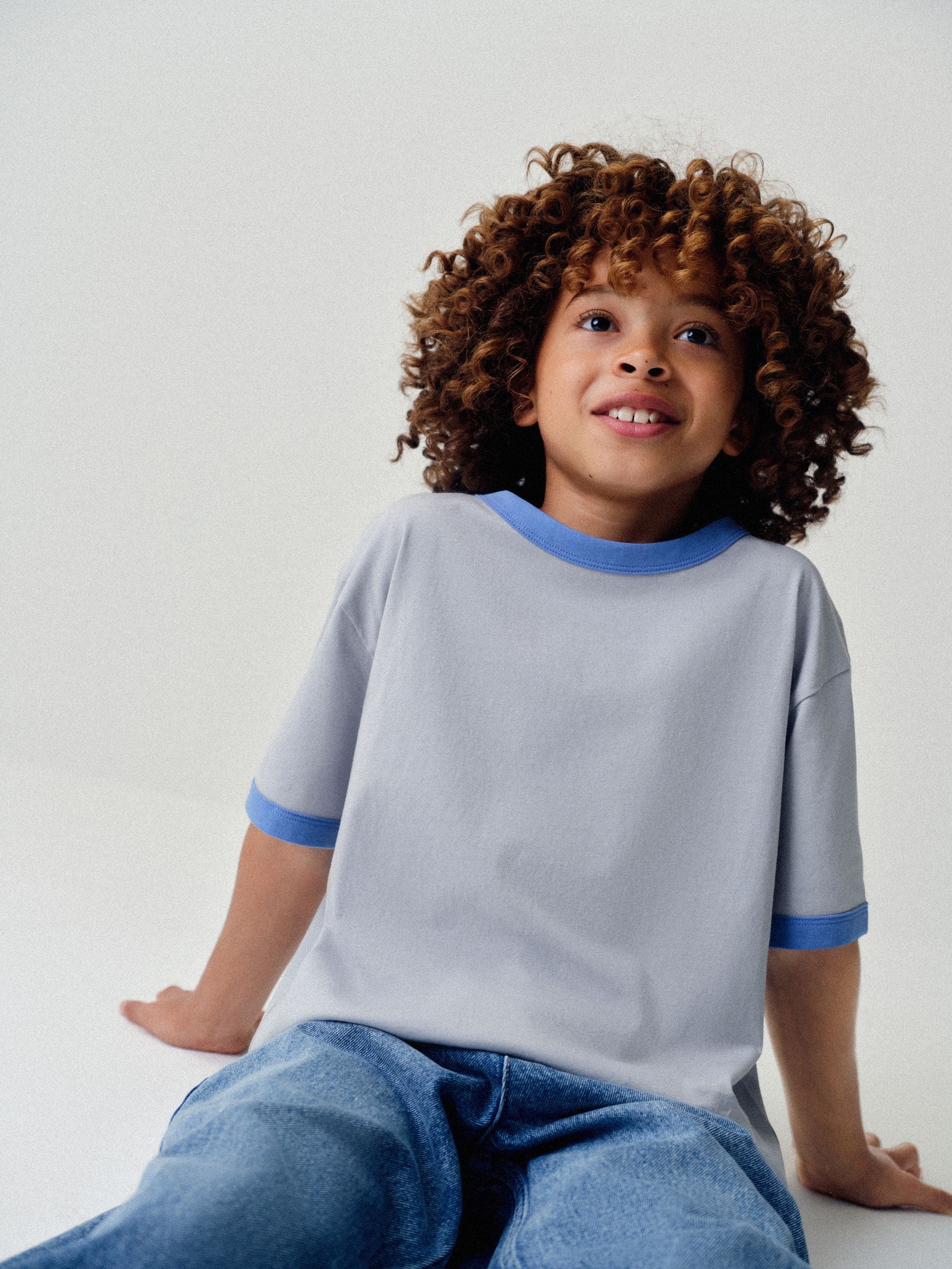 Dsiney Kidz - The Set 3 Pack Oversized Short Sleeve Contrast Trim T-Shirts Blue/Navy/Cobalt/White image 4