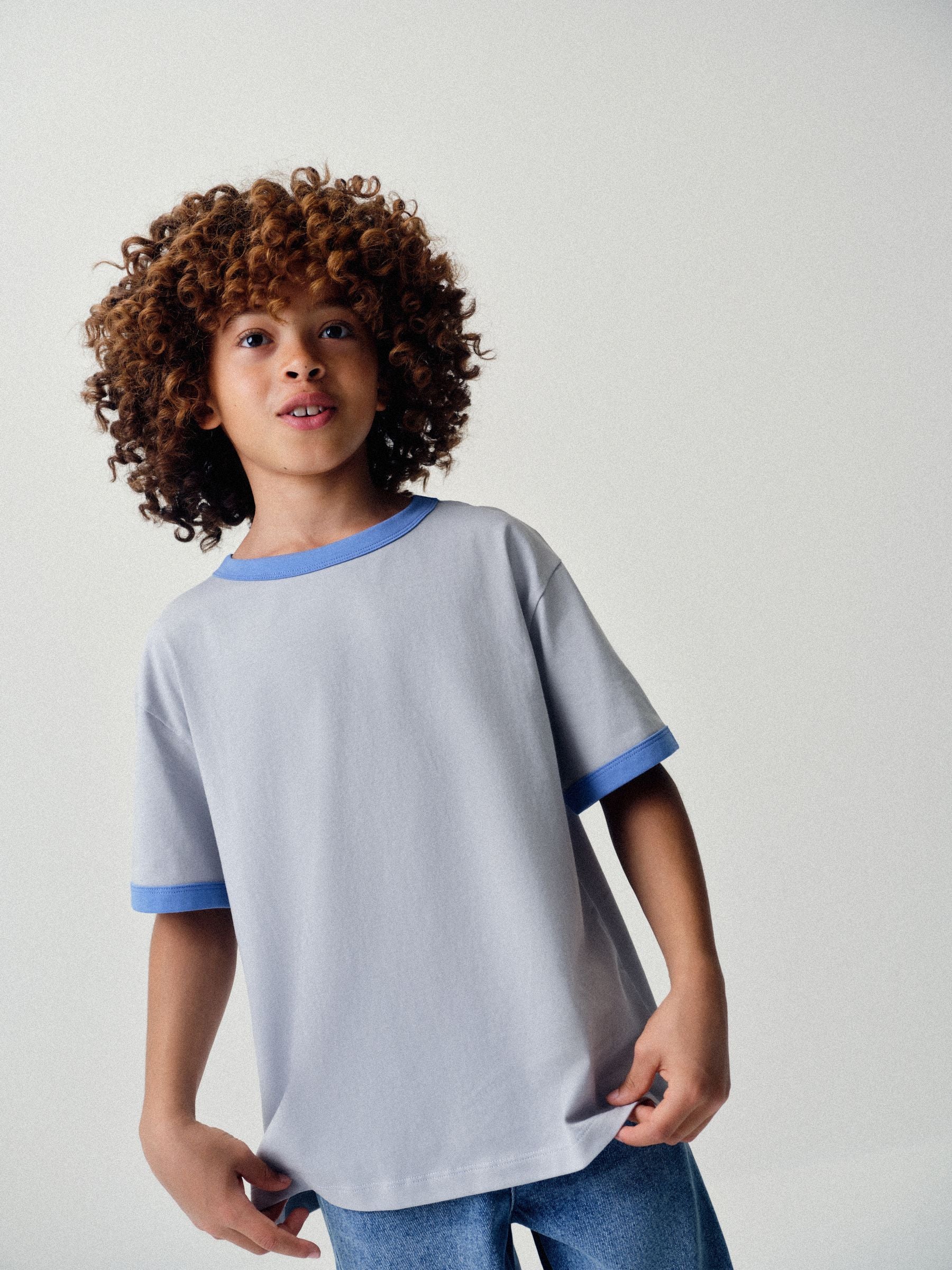 Dsiney Kidz - The Set 3 Pack Oversized Short Sleeve Contrast Trim T-Shirts Blue/Navy/Cobalt/White image 5