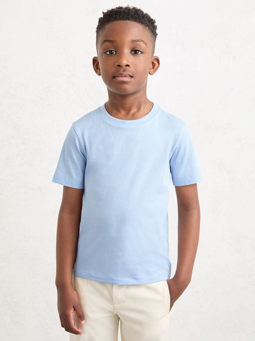 Reiss Soft Blue Bless 9-13 yrs Cotton Crew-Neck T-Shirt image 1