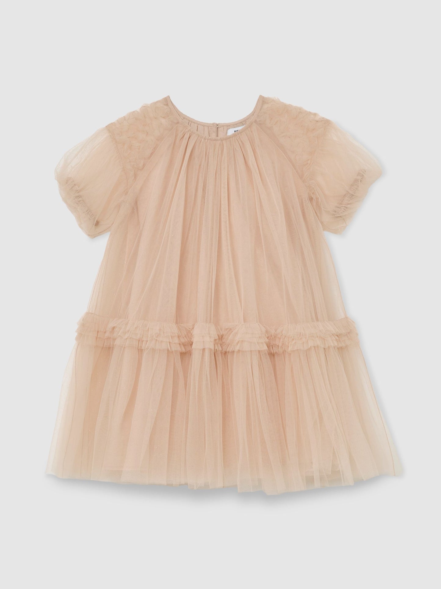 Reiss Neutral Tallulah 9-13 yrs Tulle Ruffle-Detail Dress image 2