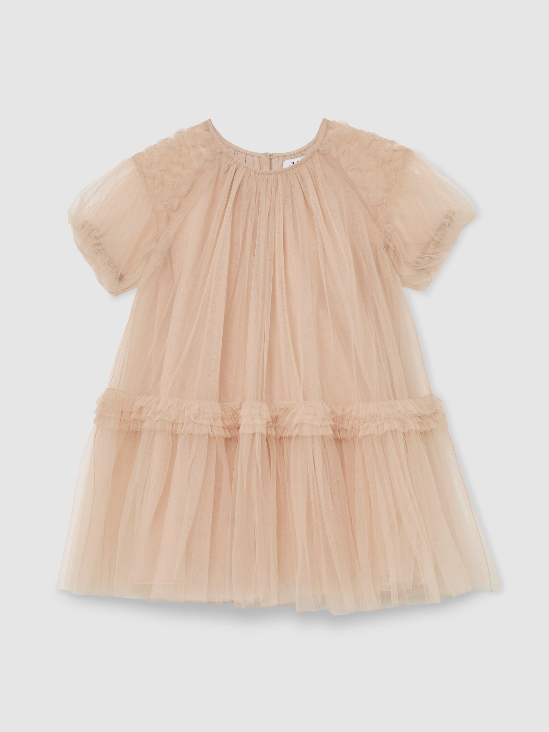 Reiss Neutral Tallulah 9-13 yrs Tulle Ruffle-Detail Dress image 2