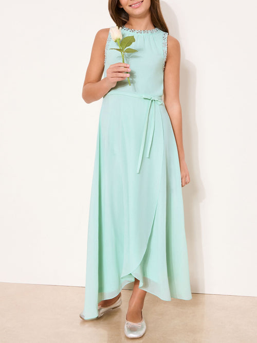 Dsiney Kidz - Lipsy Green Embellished Maxi Occasion Dress (7-16yrs) image 1