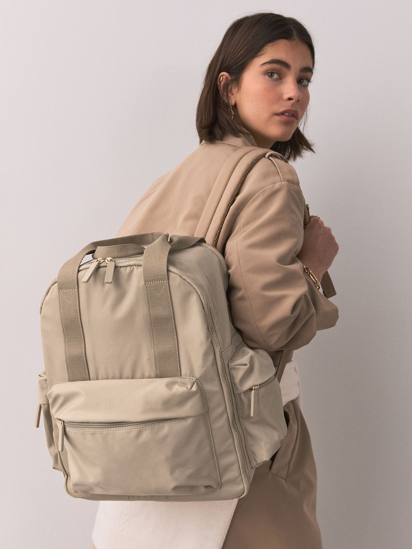Mink Brown Travel Backpack image 1